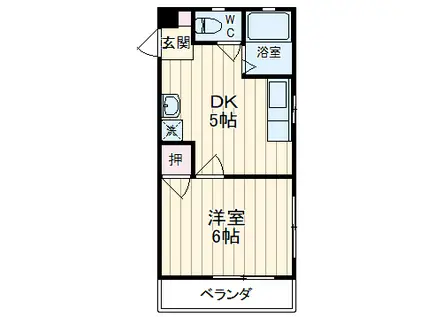 藤フラッター(1DK/3階)の間取り写真