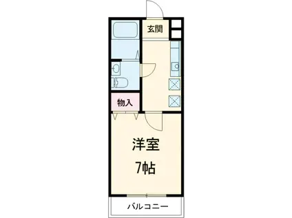 ヴェリテ(1K/1階)の間取り写真
