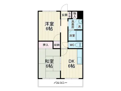 サニーレジデンス第2(2DK/3階)の間取り写真