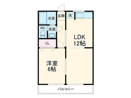 グリーンマンション(1LDK/2階)の間取り写真