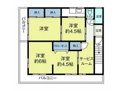 Jシーダ(4SK/3階)の間取り写真
