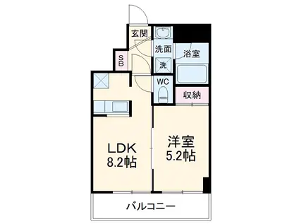 プルメリアエステート(1LDK/2階)の間取り写真
