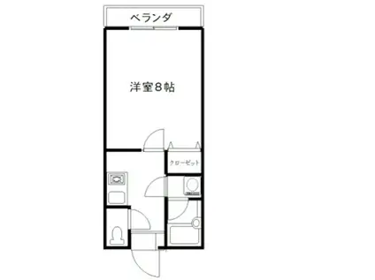 KMマンション(1K/2階)の間取り写真