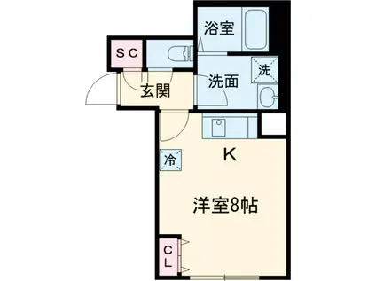 LIVE FLAT 東高円寺Ⅱ(ワンルーム/4階)の間取り写真