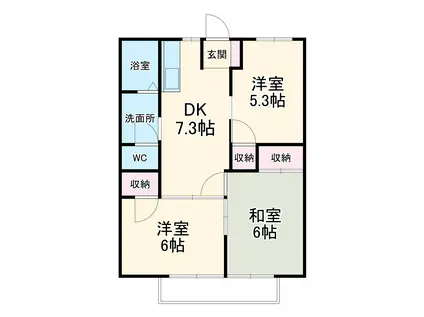 インパルス南台(3DK/1階)の間取り写真