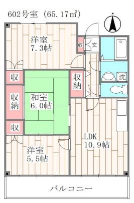 アーバンイースト(3LDK/2階)の間取り写真