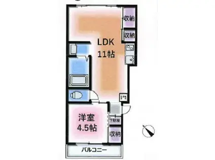 大和田テラス(1LDK/3階)の間取り写真