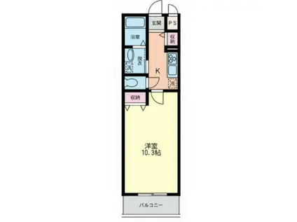 ENDLOS LIEBEN(1K/2階)の間取り写真