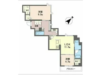 ラフィーネ(2LDK/2階)の間取り写真