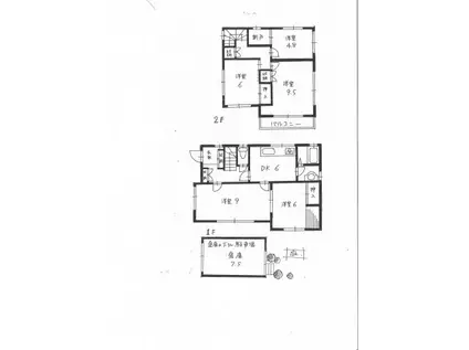 京成電鉄松戸線 三咲駅 徒歩45分 2階建 築44年(5DK)の間取り写真