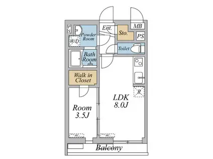 リブリ・北綾瀬(1LDK/2階)の間取り写真