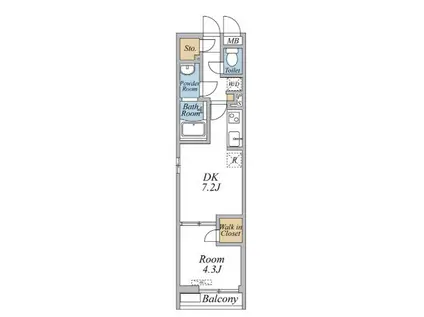 リブリ・北綾瀬(1DK/3階)の間取り写真