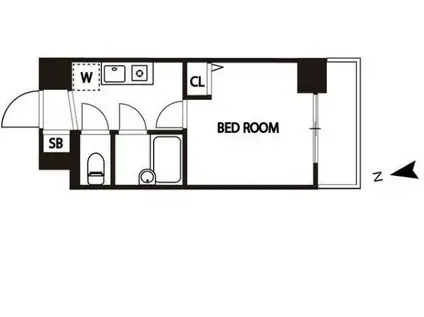 スカイコート高田馬場第5(1K/2階)の間取り写真