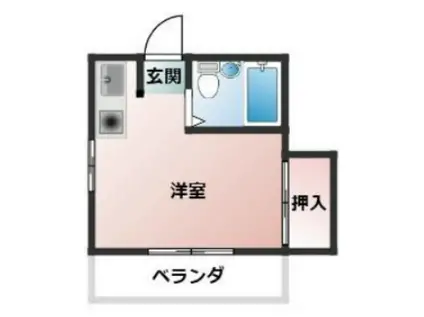 コーポベルセゾン(ワンルーム/1階)の間取り写真