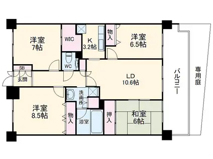 エスリード太秦三条天神川(4LDK/3階)の間取り写真