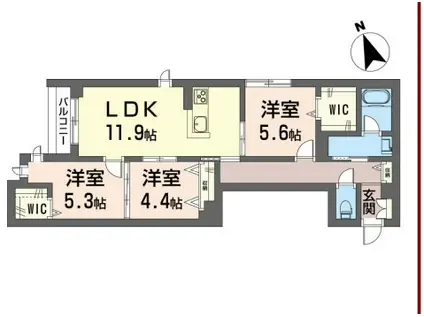 シャンテ ユーⅠ(3LDK/2階)の間取り写真