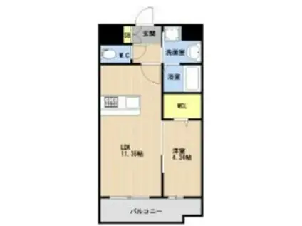 KL樋川(1LDK/3階)の間取り写真