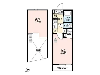 エクセラン北小金(1K/3階)の間取り写真