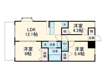 12WONDERS(3LDK/2階)の間取り写真