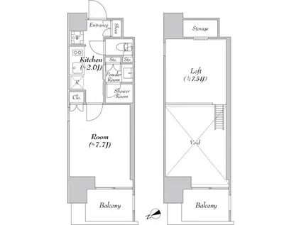 カナルフロント芝浦(1K/11階)の間取り写真