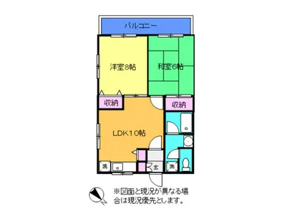 サンビューハイツ(2LDK/1階)の間取り写真
