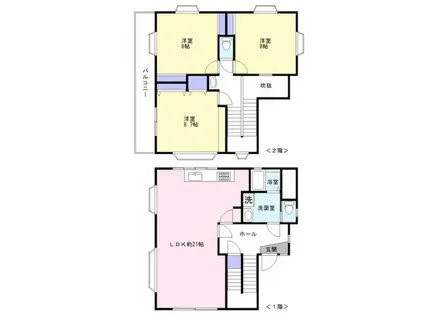 京成電鉄本線 京成大和田駅 徒歩11分 1階建 築44年(3LDK)の間取り写真