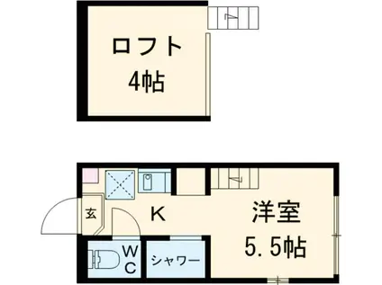 ハーモニーテラス東高円寺(ワンルーム/1階)の間取り写真