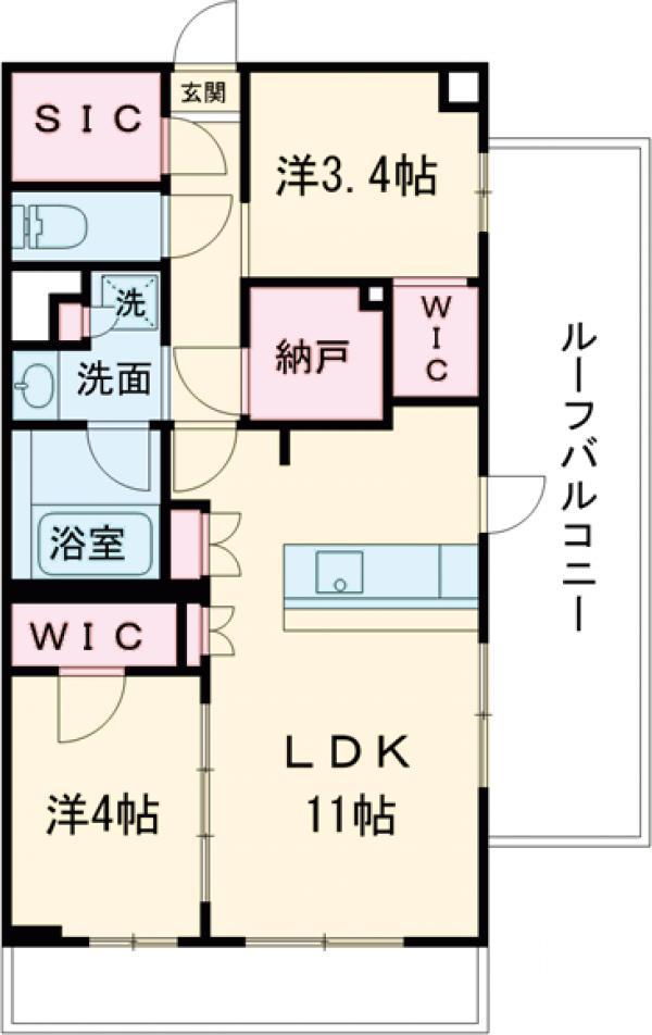 LA PERLA JIYUGAOKAⅡ(2LDK/3階)の間取り写真