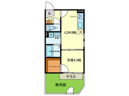 コンフォルタ京都西(1LDK/1階)の間取り写真