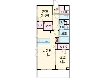 LA PERLA JIYUGAOKAⅡ(2LDK/3階)の間取り写真