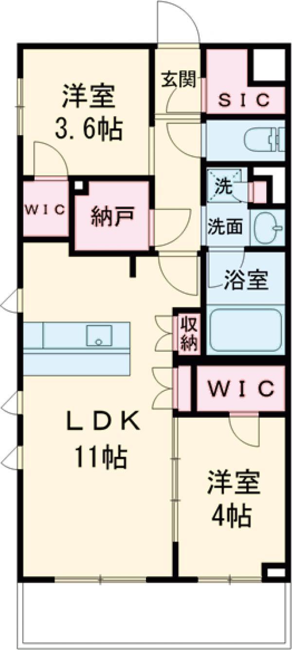 LA PERLA JIYUGAOKAⅡ(2LDK/1階)の間取り写真