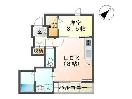 LINA(1LDK/1階)の間取り写真