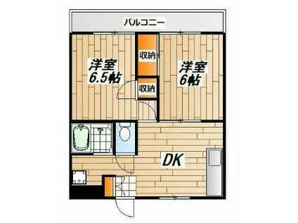 リバーパーク矢向(2DK/2階)の間取り写真