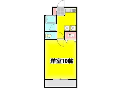 ブライトオーク(1K/1階)の間取り写真