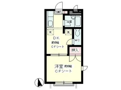 メゾン上北沢(1DK/2階)の間取り写真