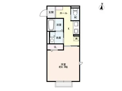 エクセルシオールK-Ⅰ(1K/2階)の間取り写真