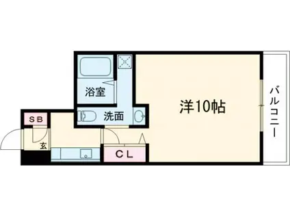 グランドーリアSAIIN高辻(1K/3階)の間取り写真