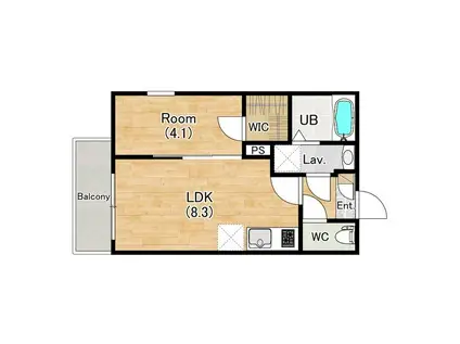ジーメゾン知立エルペシア(1LDK/1階)の間取り写真