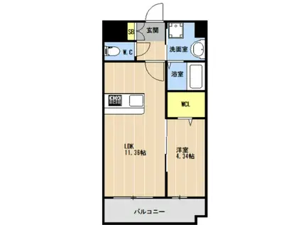 KL樋川(1LDK/7階)の間取り写真