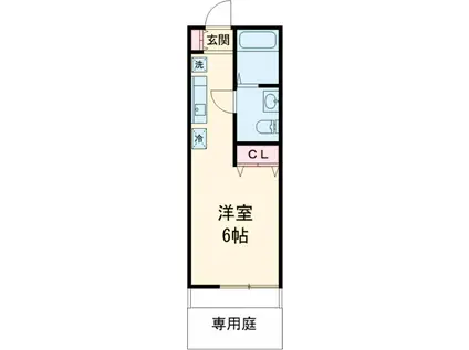 サンフレア(1K/1階)の間取り写真