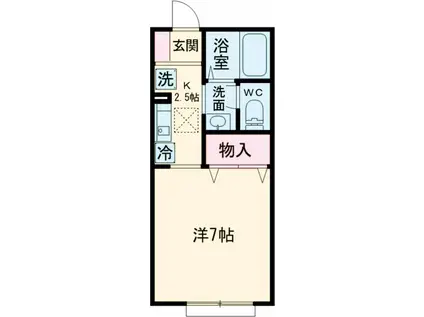 プランドール(1K/1階)の間取り写真