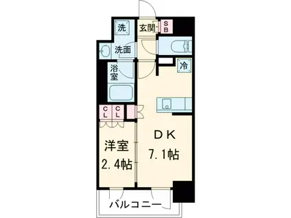 グランカーサ三ノ輪Ⅱ(1DK/2階)の間取り写真