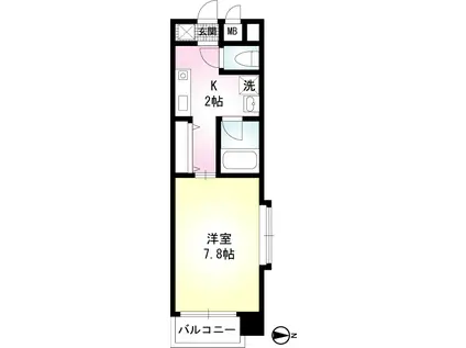 BELLAGIO 2(1K/5階)の間取り写真