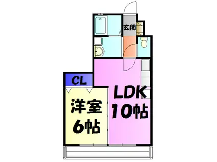 グランドパレス(1LDK/2階)の間取り写真