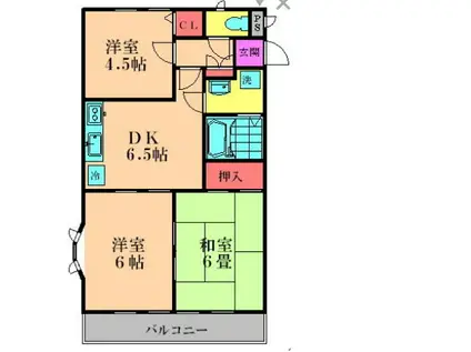 ガーデンハウス・1(3DK/1階)の間取り写真