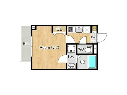 ジーメゾン見沼風渡野アネモス(1K/1階)の間取り写真