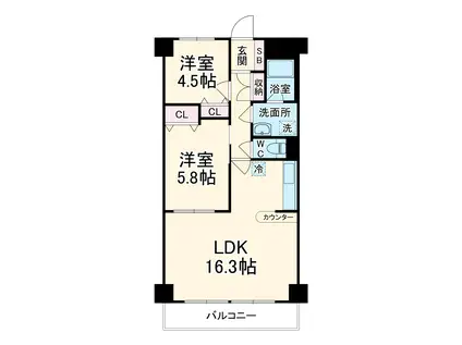 センチュリー鴻巣第3(2LDK/6階)の間取り写真