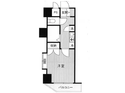 共立リライアンス八王子2(1K/4階)の間取り写真