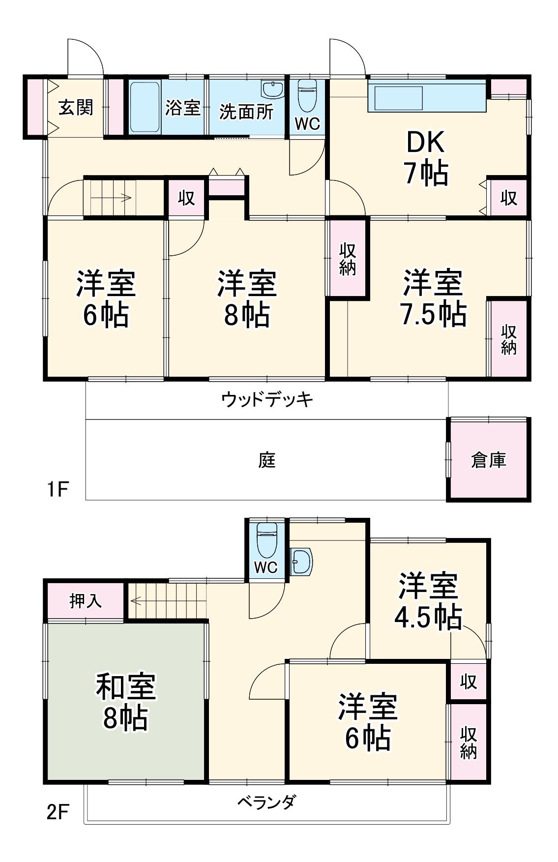 京浜急行電鉄本線 堀ノ内駅 徒歩12分 2階建 築52年(6DK)の間取り写真
