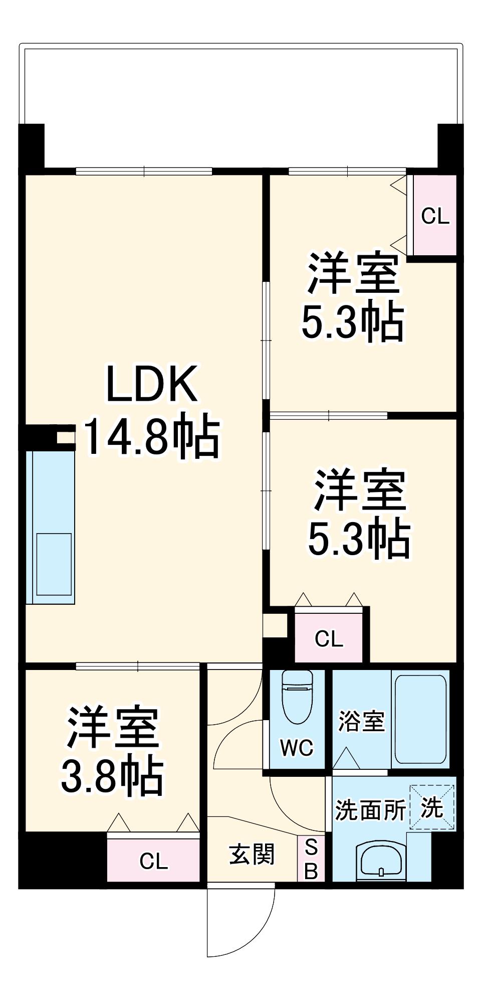 ALIVIS野田阪神(3LDK/10階)の間取り写真